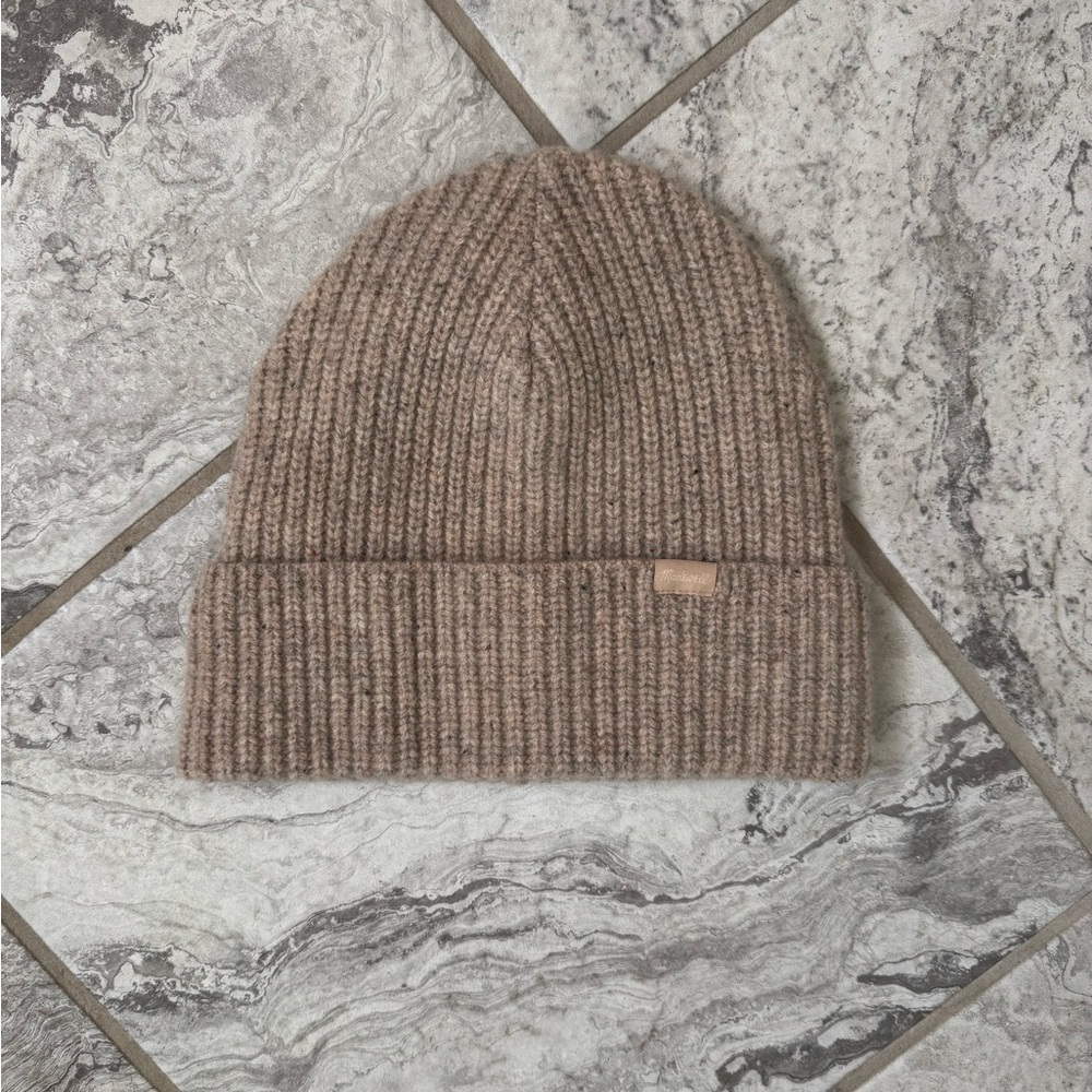 Madewell Heathered Oatmeal Merino Wool Knit Beanie
